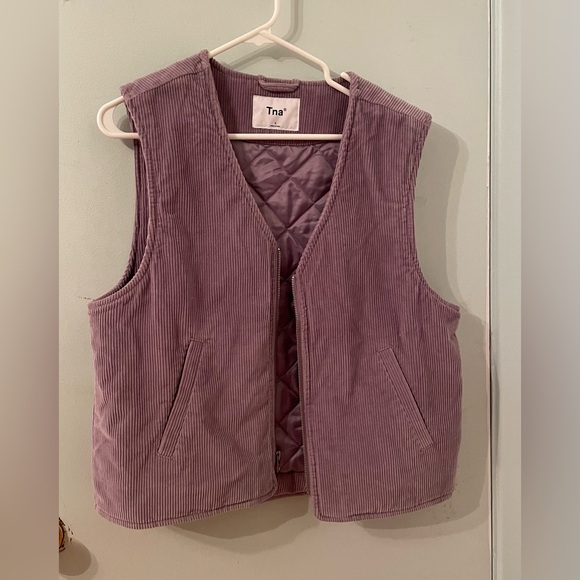 TNA carlaw corduroy purple vest size small oversized - Picture 3 of 11